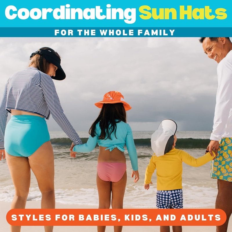 SwimZip Wide Brim Sun Hat - UPF 50+ Sun Protection for Baby, Toddler & Kids