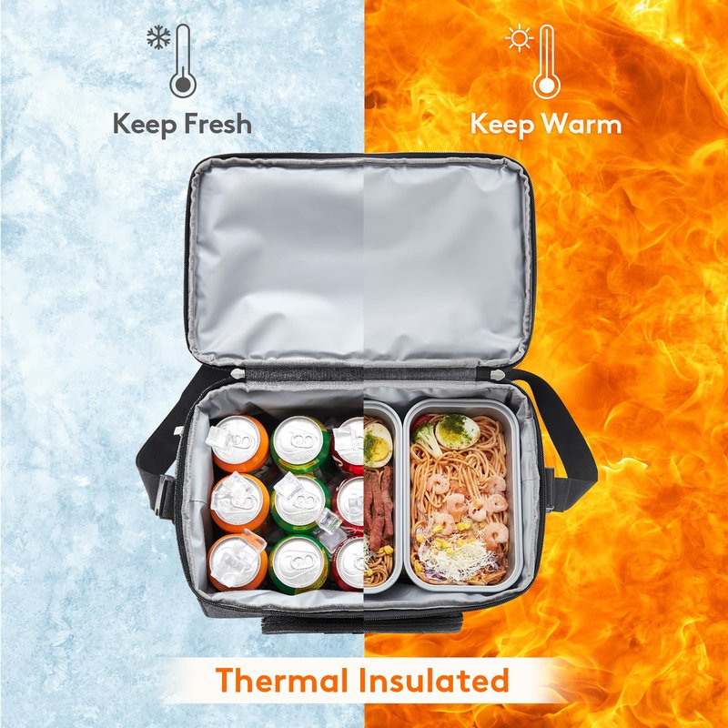 Lifewit Insulated Cooler Bag, 32 Can Large Leakproof Beach Cooler, Lightweight Portable Double Layer Soft-Sided Travel Ice Chest for Camping, Kayaking, Road Trips, Grocery Shopping, Dark Gray