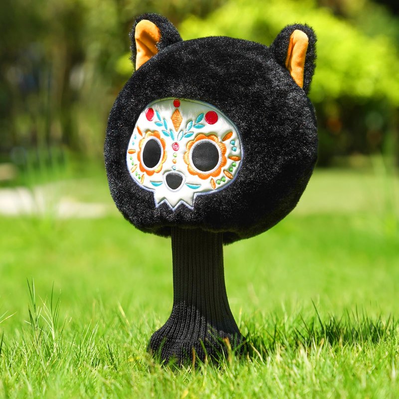 Craftsman Golf Club Cover Sugar Skull Cat Driver Headcover Golf Head Cover for Driver Day of The Dead Golf Club Head Cover Golf Gift