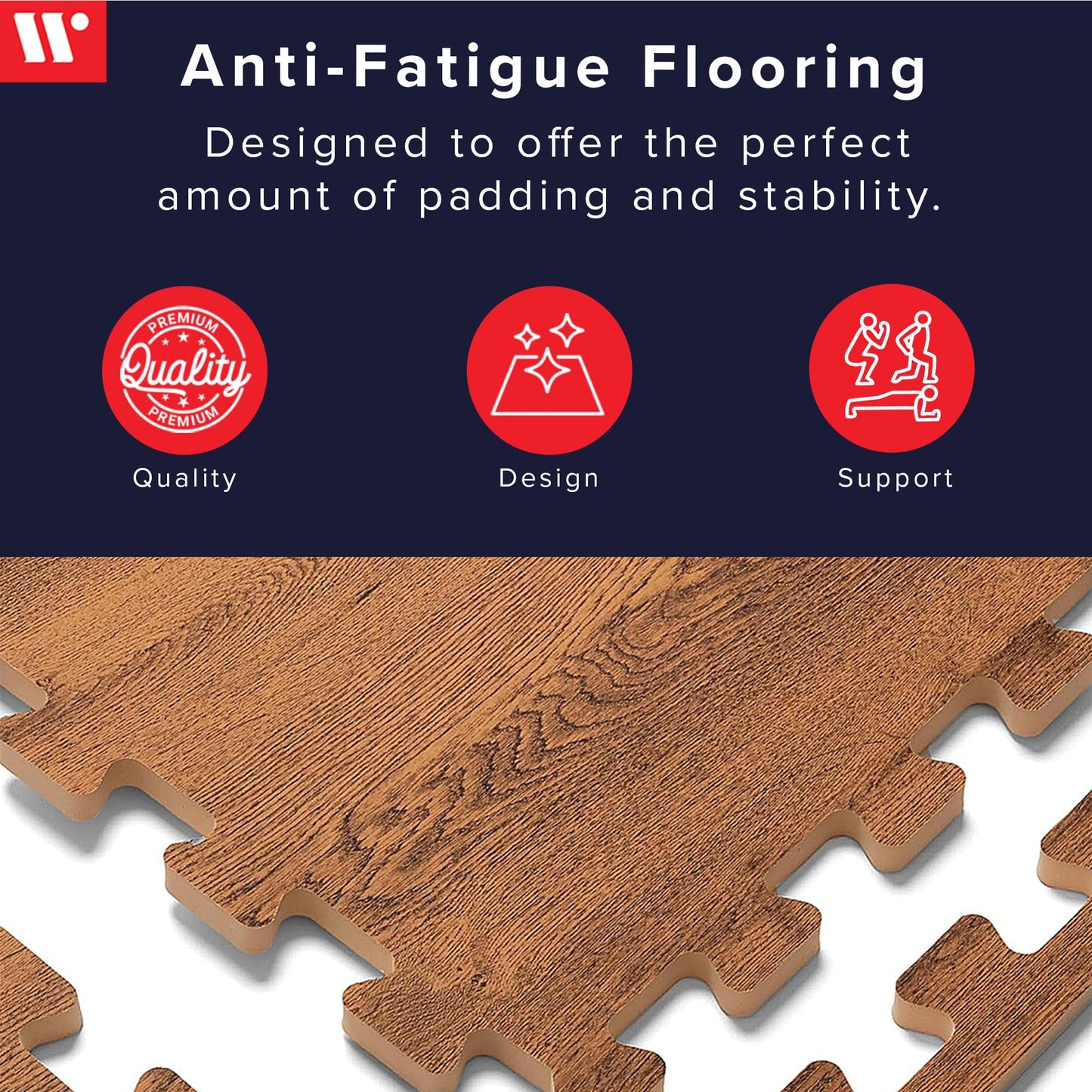 Forest Floor Farmhouse 3/8 Inch Thick Printed Foam Tiles, Premium Wood Grain Interlocking Foam Floor Mats, Anti-Fatigue Flooring – Stylish Flooring Solution