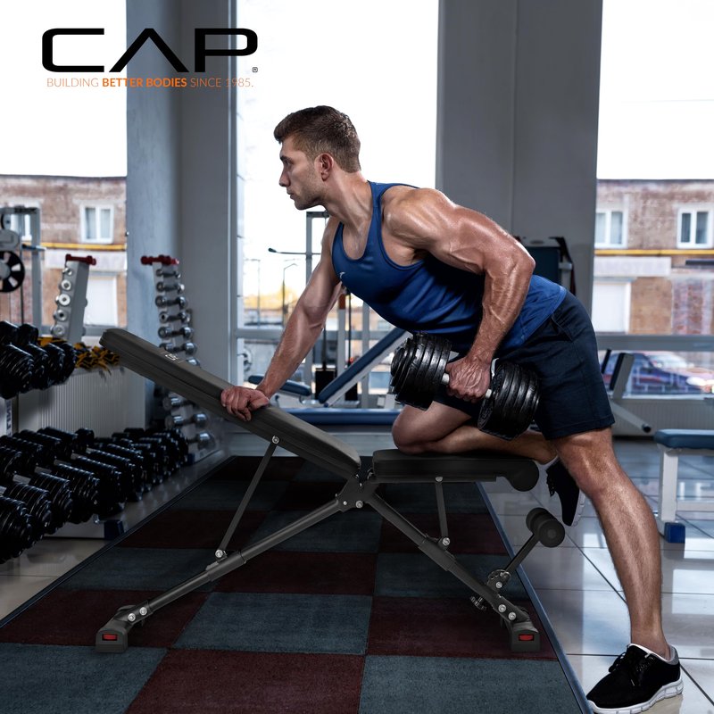 CAP Barbell Foldable Adjustable Weight Bench – Durable, Space-Saving, and Fully Adjustable for the Ultimate Home Gym Performance