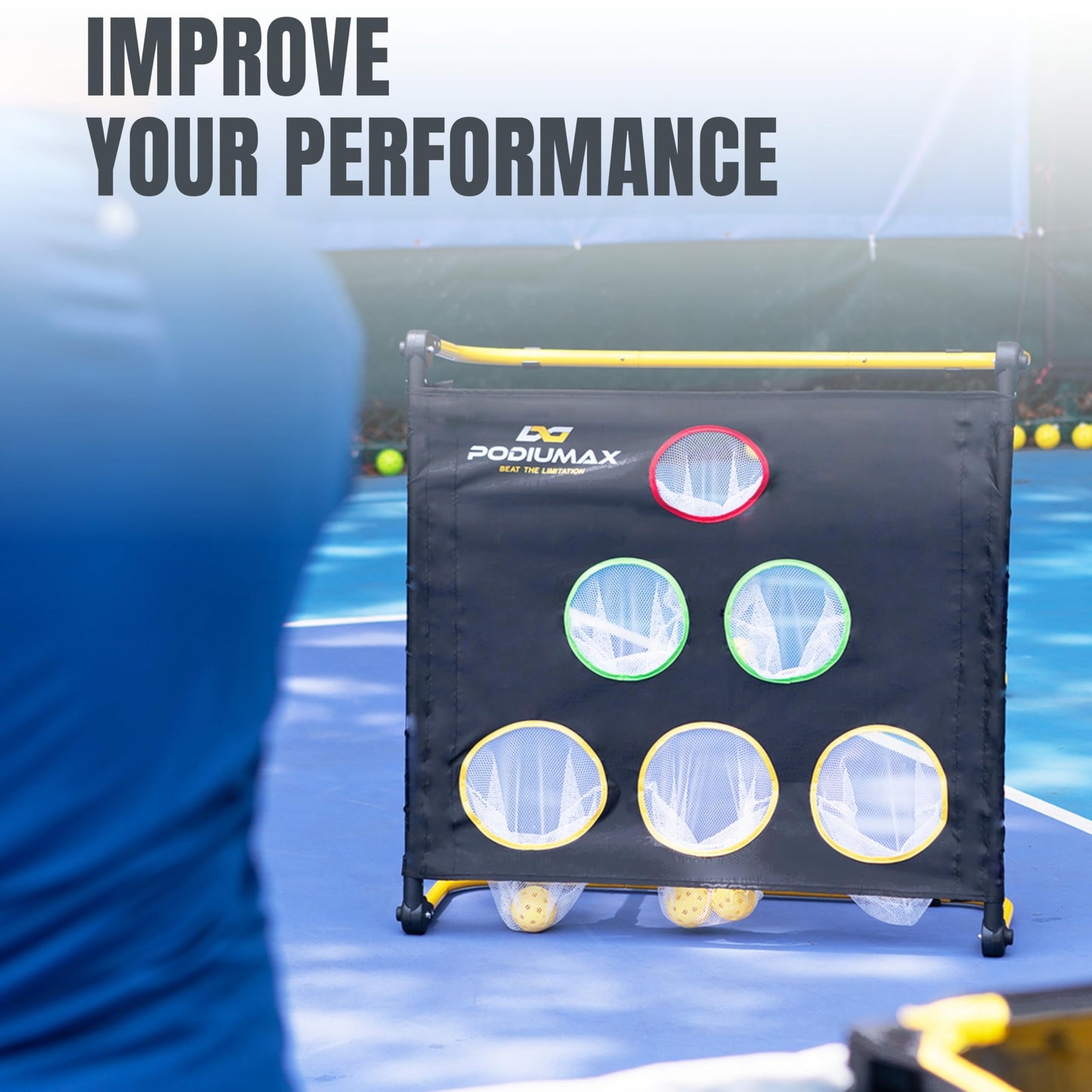 PodiuMax Pickleball Target Net, Portable Training Aid for Accuracy and Skill Development