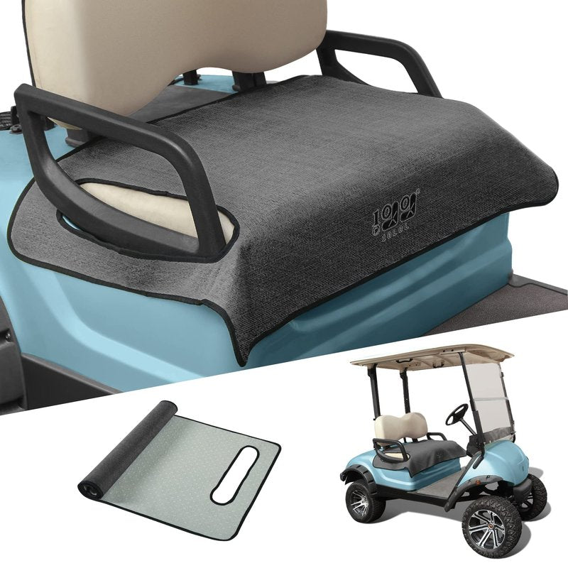10L0L Golf Cart Seat Covers, Universal Golf Cart Seat Towel Blanket for Yamaha G2, G8, G9, G16, G19, G22 G29 2 Person Seats with Armrests Nonskid Bottom Suitable for All Weather Conditions(Dark Grey)