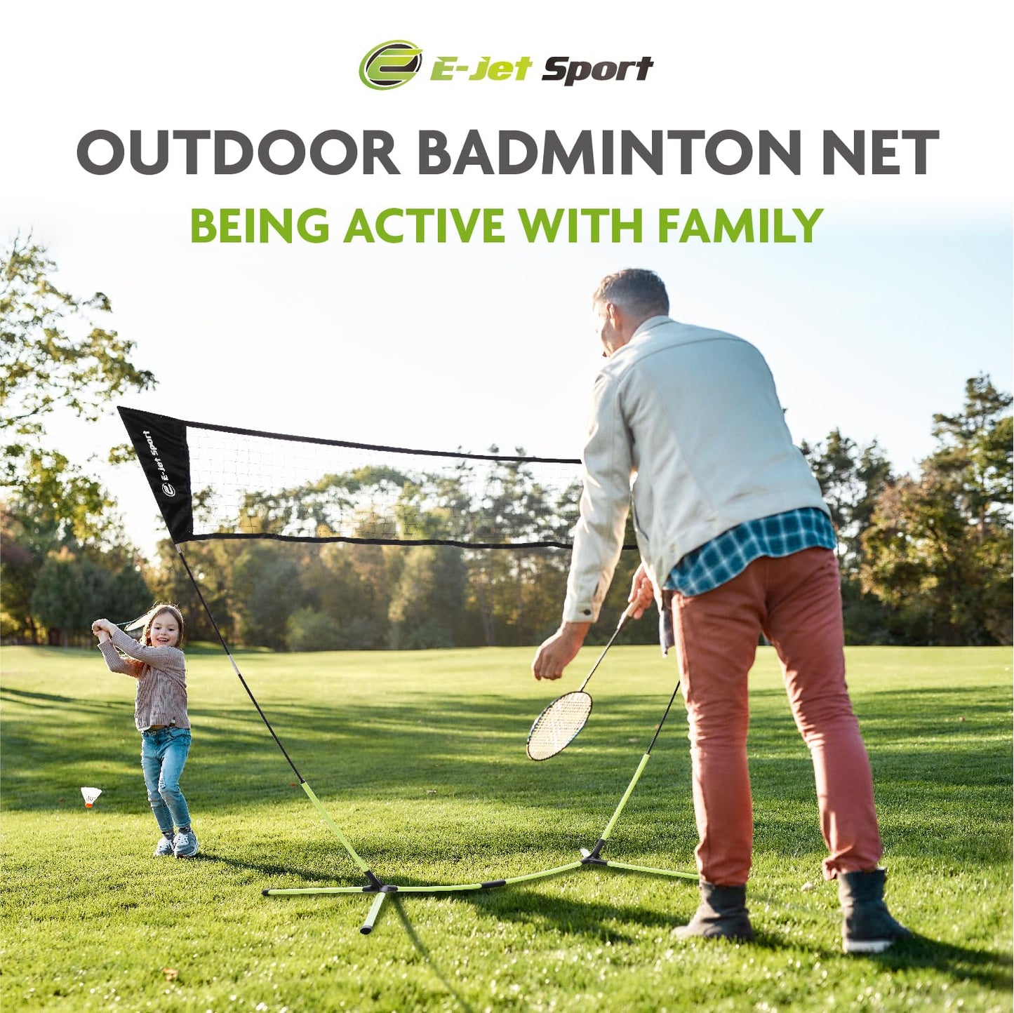 Badminton Net Rackets Shuttlecocks Combo Set - Portable & Instant Setup (Backyard Fun, Beach Park Picnic Outdoor Games)