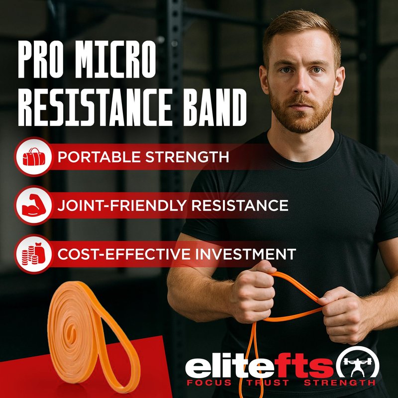 EliteFTS Pro Resistance Band - Boost Core Stability and Flexibility with This Portable, Joint-Friendly Tool - 41" Long (PRO Micro Resistance Band, Orange) (Single)