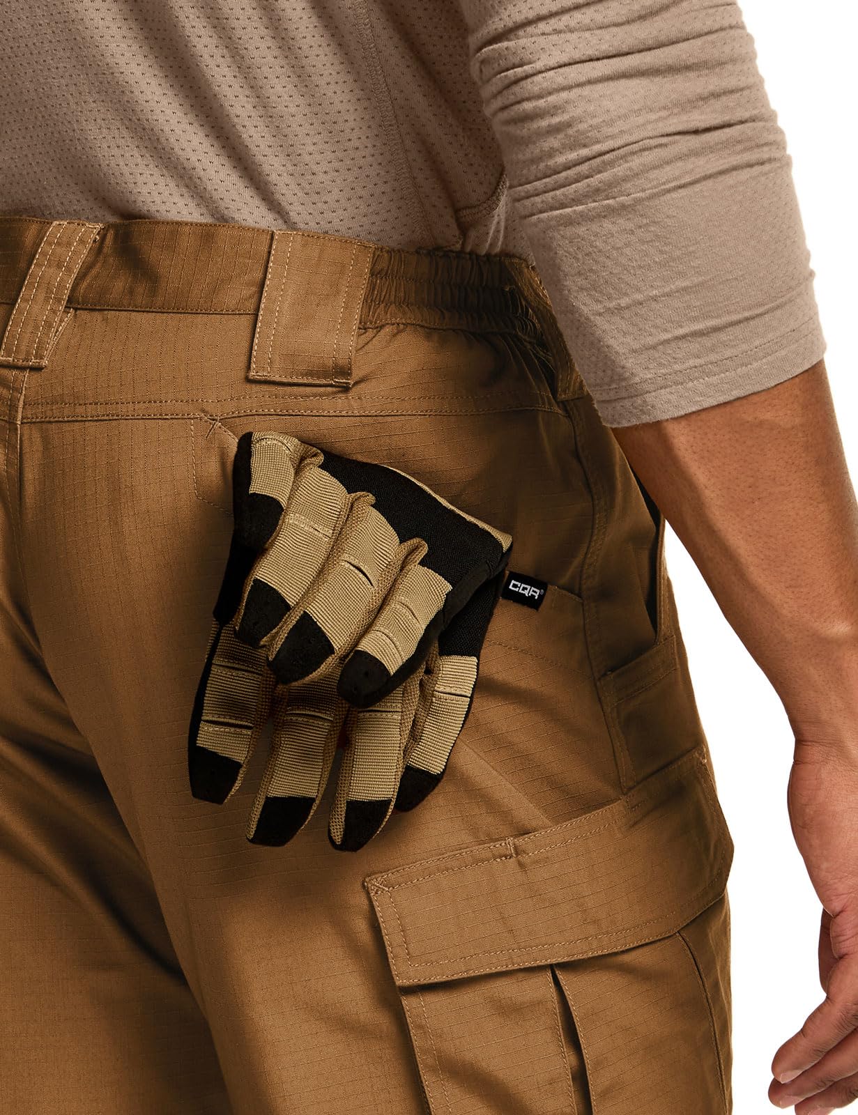 CQR Men's Tactical Pants, Water Resistant Ripstop Cargo Pants, Lightweight EDC Work Hiking Pants, Outdoor Apparel, Raider Mag Pocket Copper Brown, 34W x 30L
