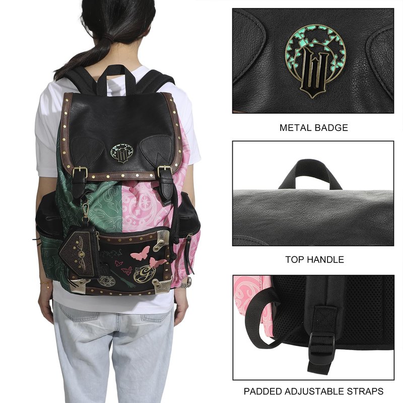 Bioworld Wicked Magical Icons Spilt 18" Pink & Green Rucksack
