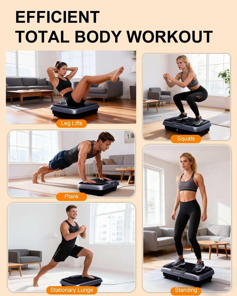 Vibration Plate Machine,180 Speeds Shake Plate for Lymphatic Drainage Weight Loss, Vibrating Fitness Platform 460LB Capacity Whole Body Workout with Bluetooth Home Exercise Gym Equipment for Women Men