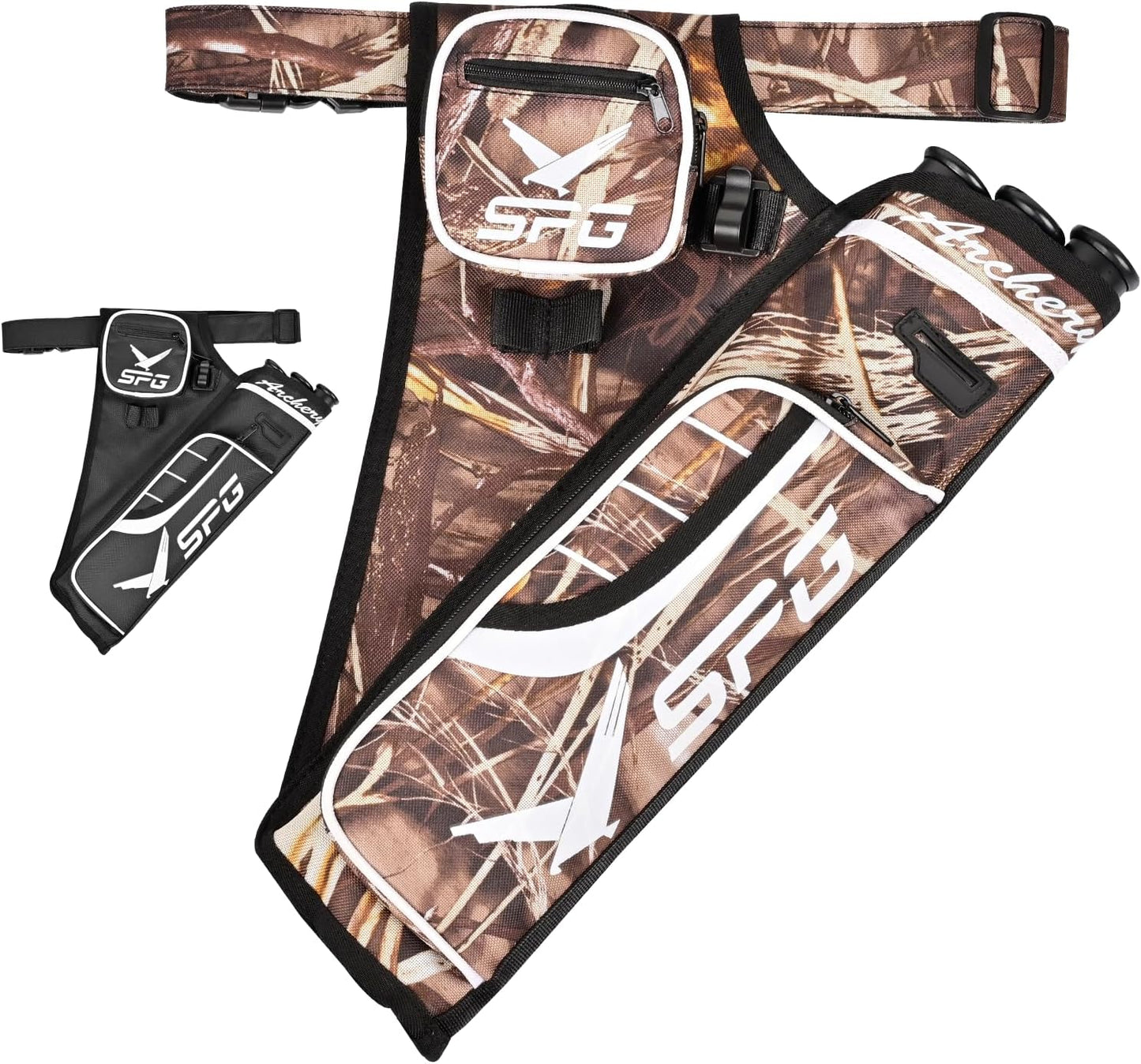 SPG Arrow Quiver - Durable Adjustable Hip Quiver for Archery | Holds 3 Arrows, Perfect for Compound & Recurve Bows