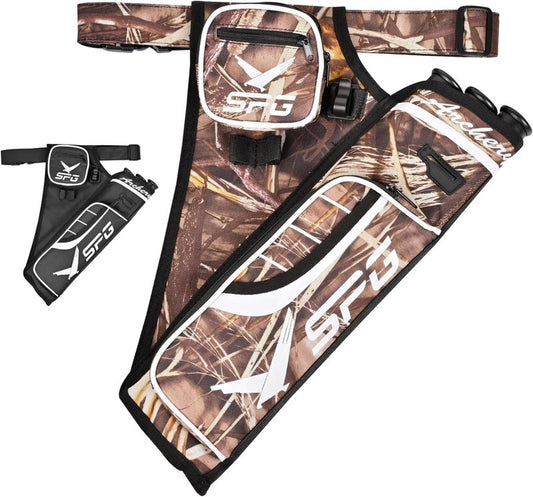 SPG Arrow Quiver - Durable Adjustable Hip Quiver for Archery | Holds 3 Arrows, Perfect for Compound & Recurve Bows