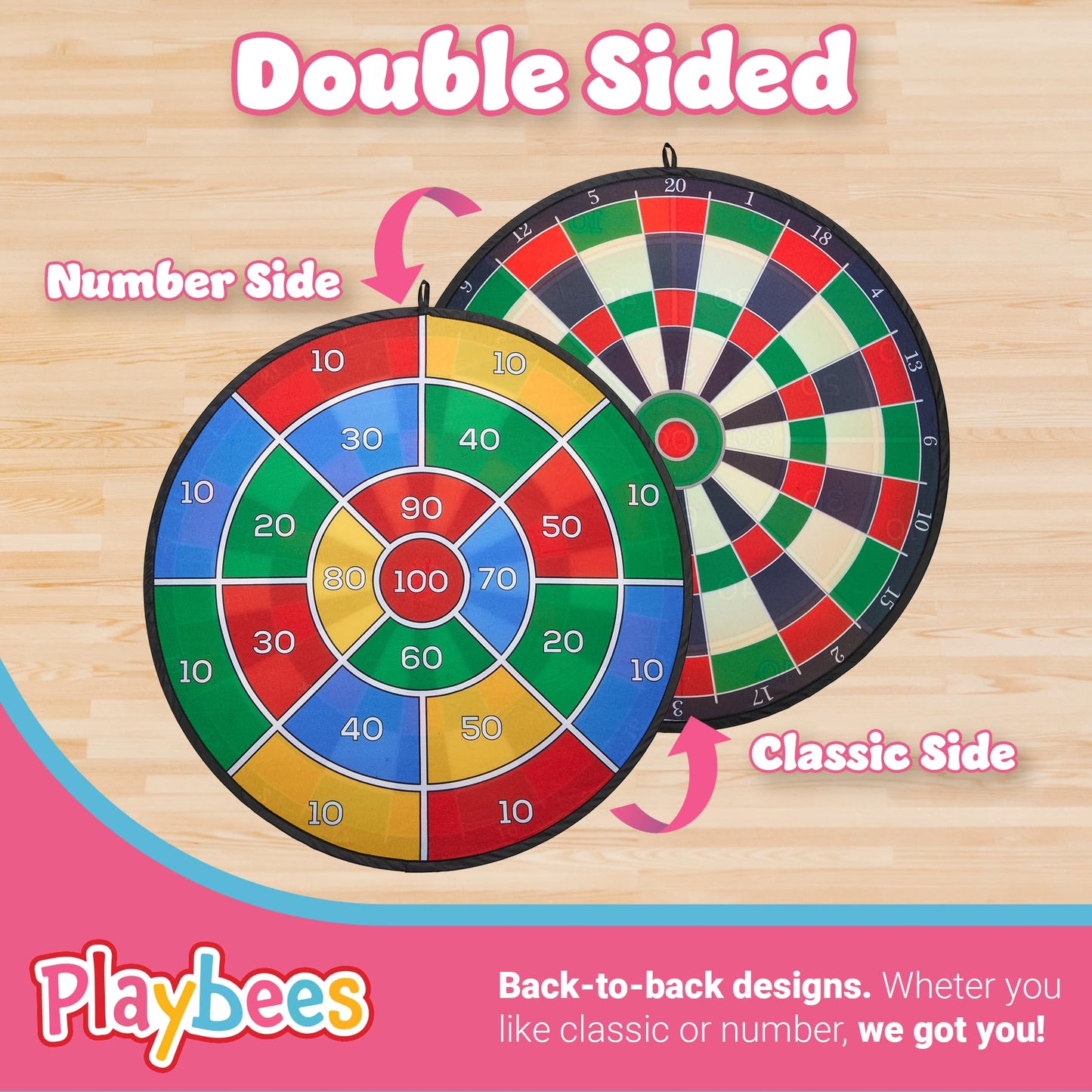 Playbees Large Dart Board for Kids 29" – Sticky Ball Dart Game for Boys & Girls – Indoor/Outdoor Safe Hanging Dartboard – Fun for Ages 3–12 – Perfect Christmas