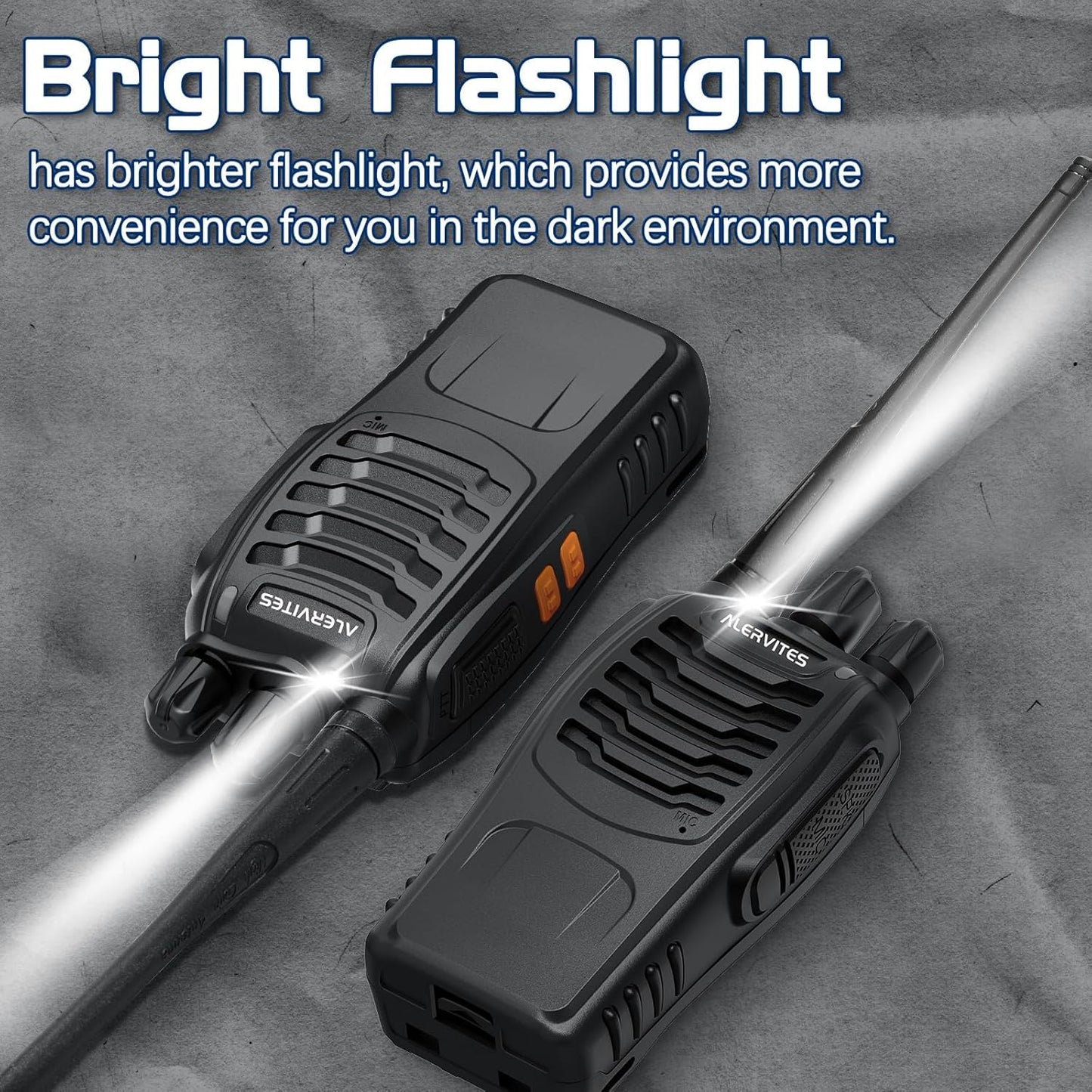 Radios Walkie Talkies Long Range for Adults,Rechargeable Walkie Talkies with Earpiece Two Way Radio 2 Way Radio Walky Talky Copy Frequency with Flashlight,USB-C Charger for Camping Hunting (2 Pack)