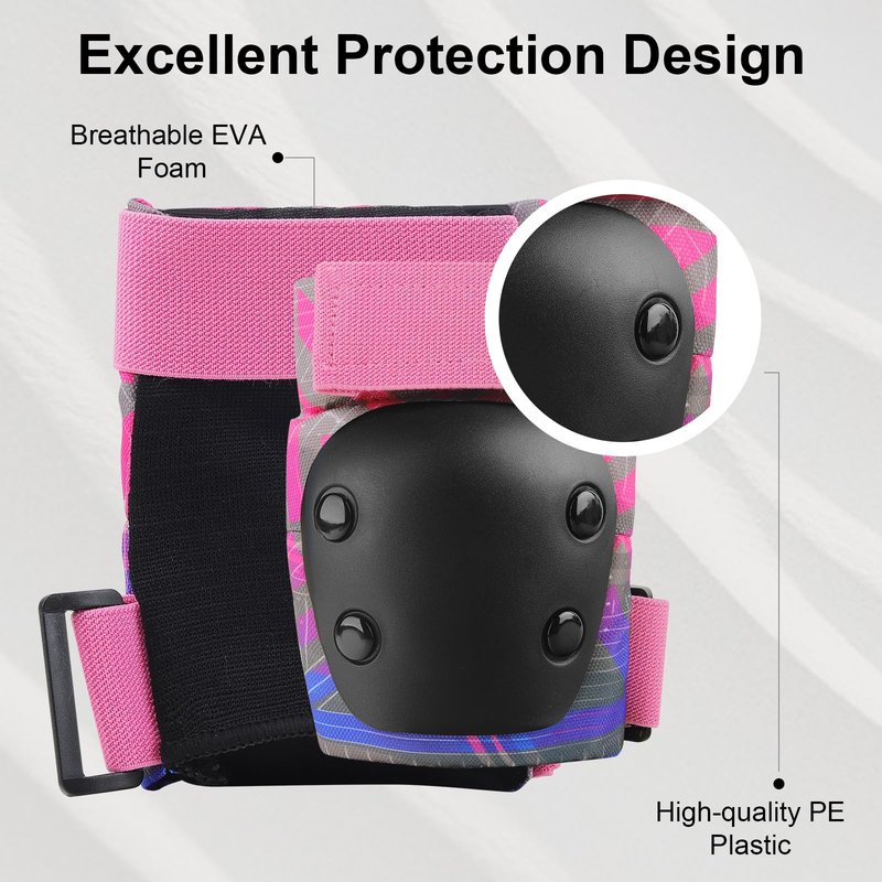 YooxArmor Toddler Knee Pads and Elbow Pads Set for Kids 3-5/5-8, Kids Wrist Guards for Roller Skating,Cycling, Skateboard, Inline Skating, Scooter Riding Sports