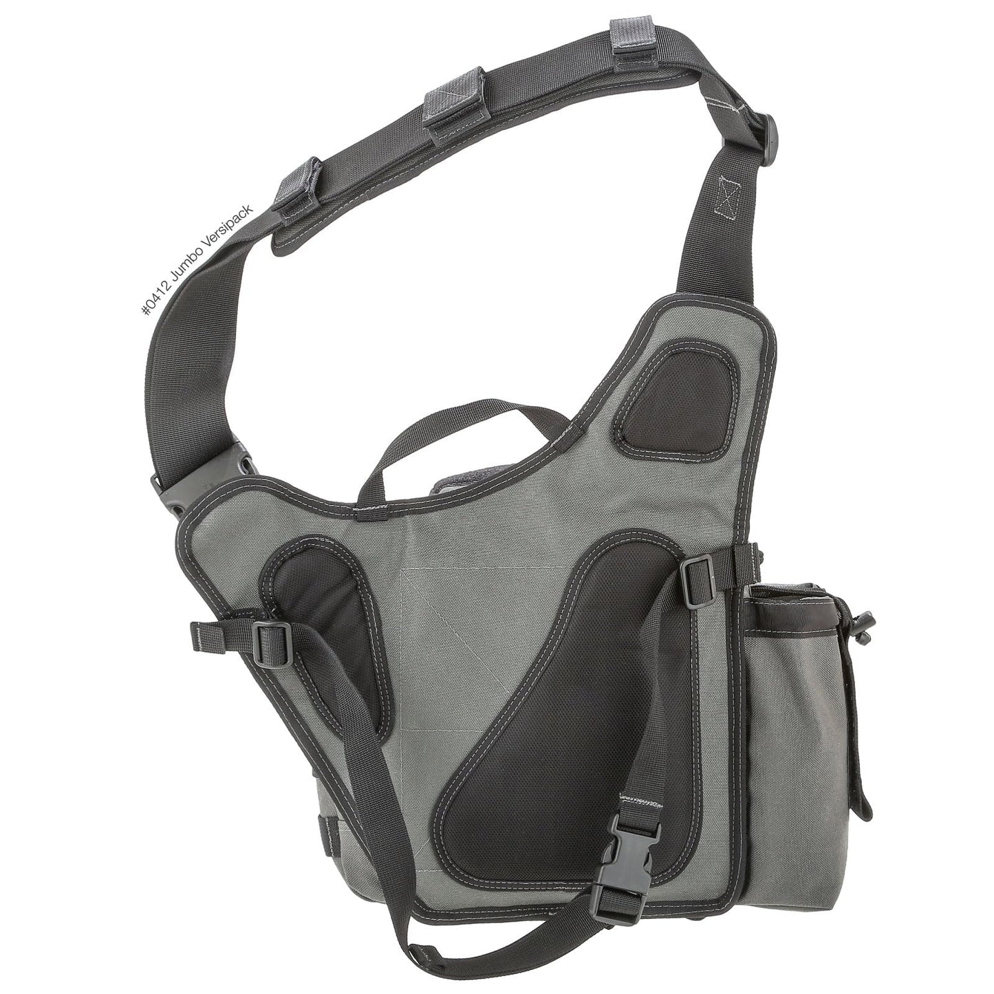 MAXPEDITION Jumbo Versipack (Wolf Gray) 7.4L Tactical Crossbody Sling Bag for EDC, CCW Concealed Carry, Survival, Includes Ergonomic 2" Strap with Comfortable Pad, 0412W