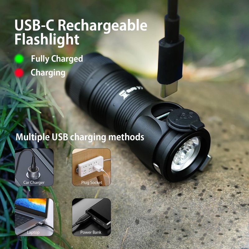sofirn SC13A Rechargeable Mini Flashlight, Bright Flashlight 1300 Lumens, Andruril 2 UI, IP68 Waterproof, Pocket Flashlight for Everyday Carry Camping Hiking Exploring