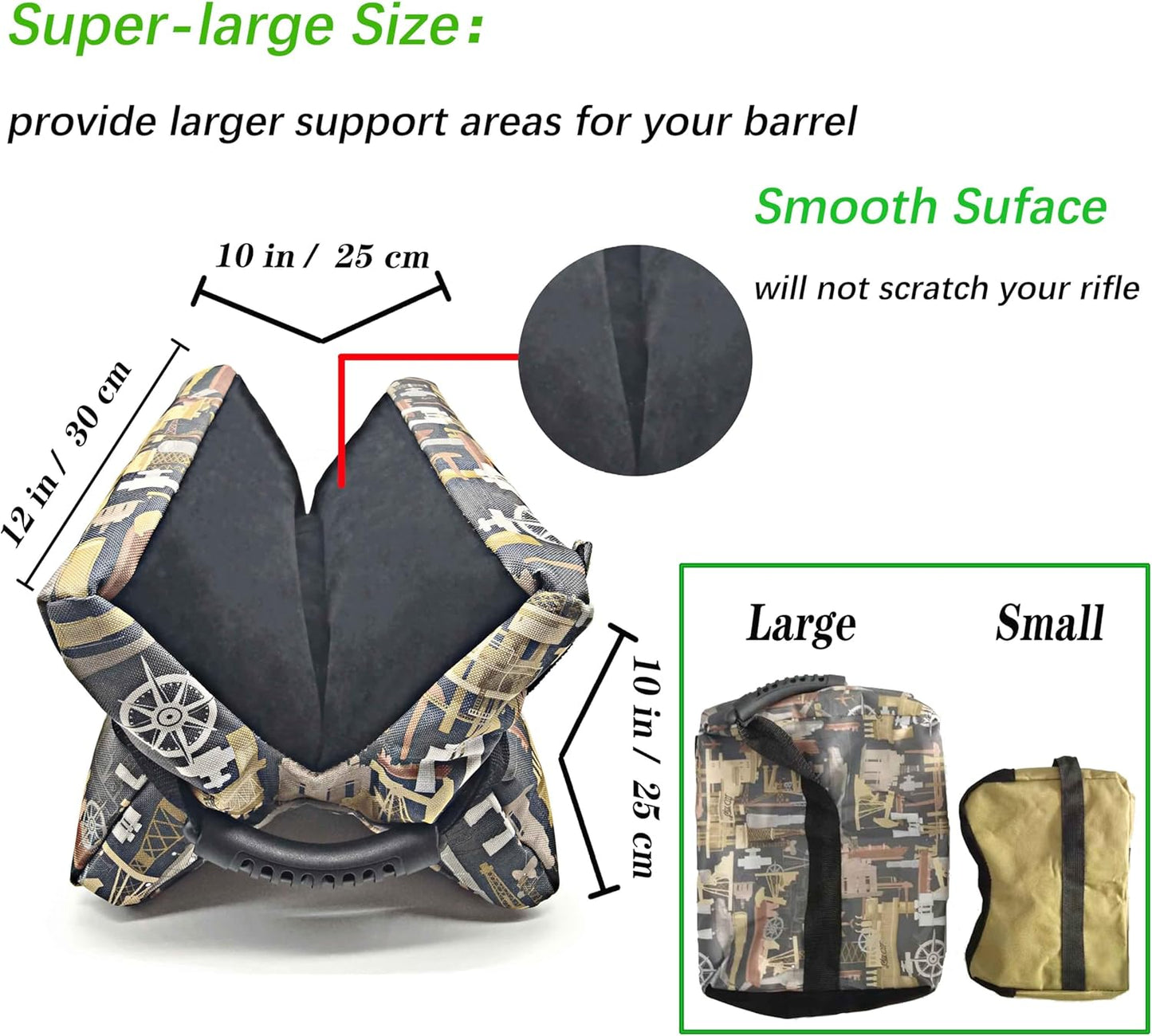 Shooting Rest Bag - Waterproof Oxford Sandbags for Rifles | Durable Portable Shooting Bench Holders
