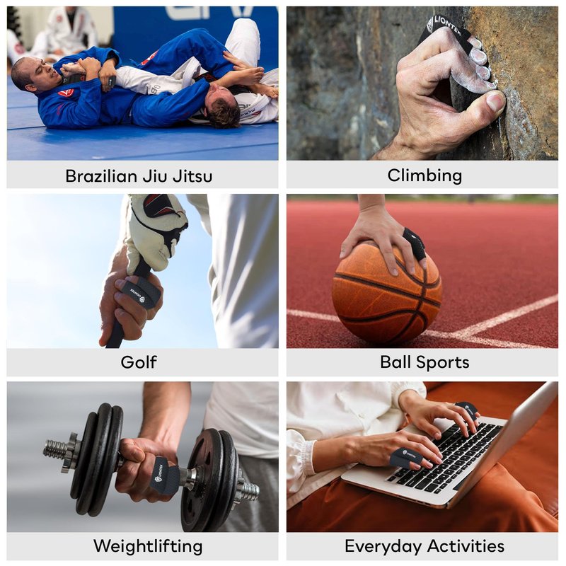 LIONTEK Pinky-Ring Flow Finger Sleeve V3 Pair — Joint Support & Compression for Activity, BJJ, Fitness, Volleyball, Basketball, and More (Large)