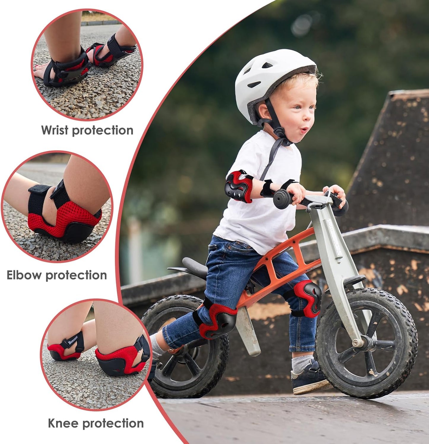 Kids Knee and Elbow Pad Set - Protective Gear for Roller Skating, BMX, and Cycling | Adjustable Size, Durable Design