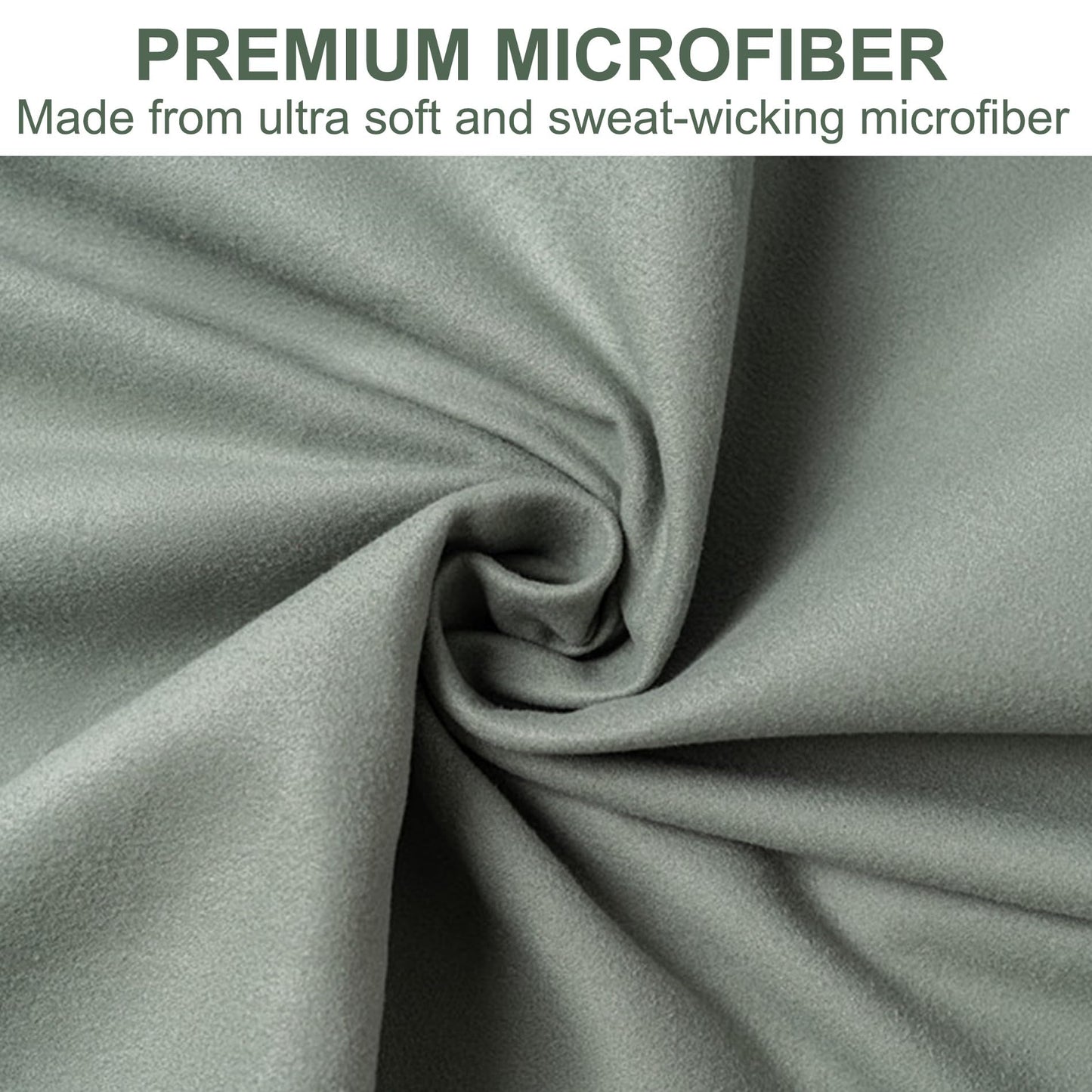 Aegero Camping Towel,2 Pack Microfiber Travel Sports Towel,Quick Dry-Super Absorbent-Ultra Compact-Ultra Soft- Lightweight.Suitable for Gym,Yoga,Trip,Beach, Shower, Backpacking,Pool(Army Green)