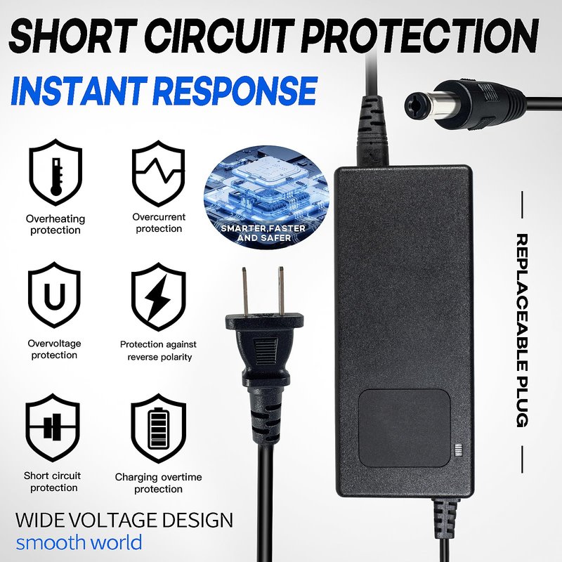 YZPOWER 29.4V 5Amp Lithium Battery Charger 3 Pin XLR Connector for 24V 25.2V Li-ion Batteries Pack,24V Smart Power Suppluy Fast Charging with Display Built-in Fan