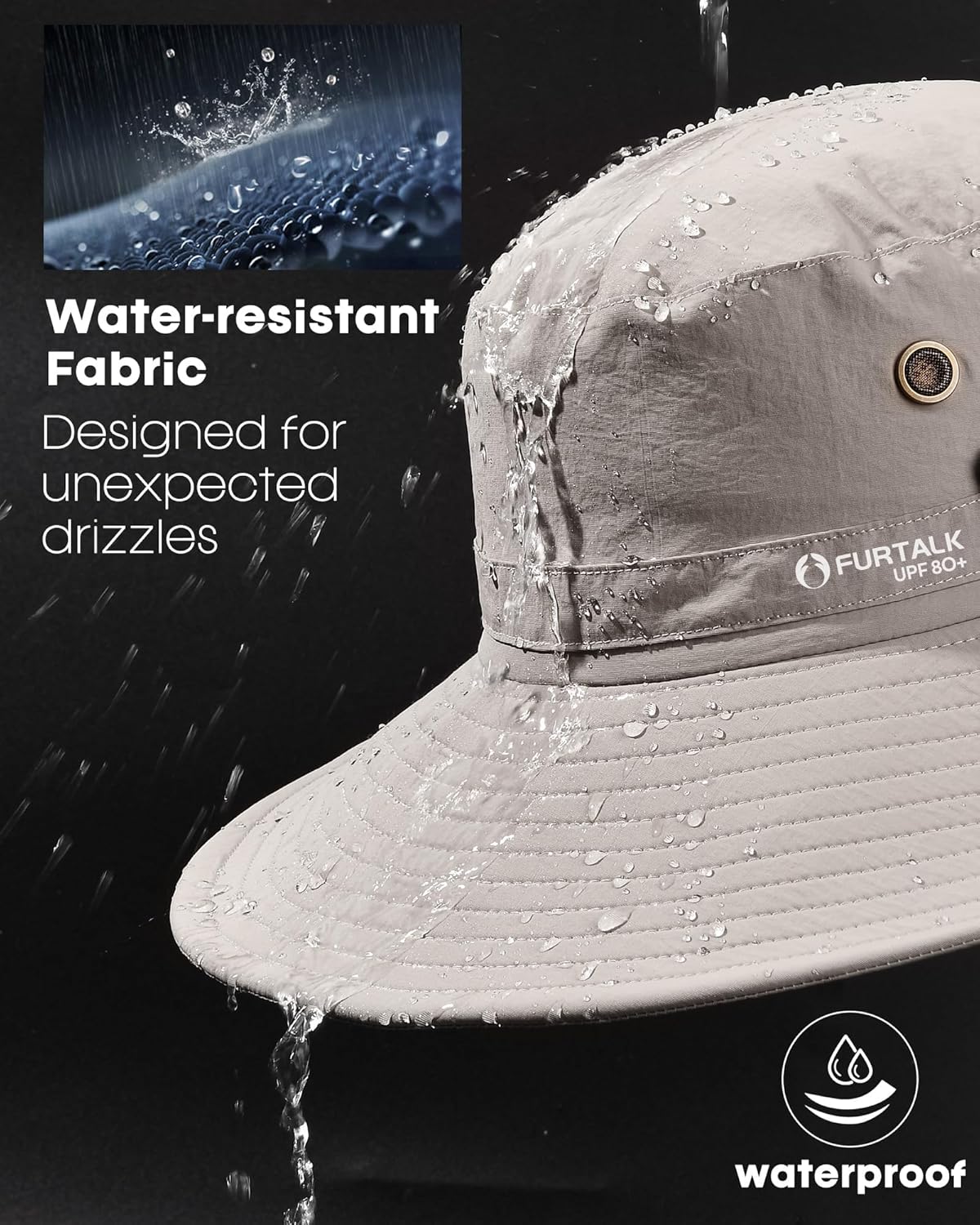 FURTALK Sun Hats for Men - UPF 80+ Foldable Wide Brim Fishing & Hiking Hat | Summer Outdoor Accessory