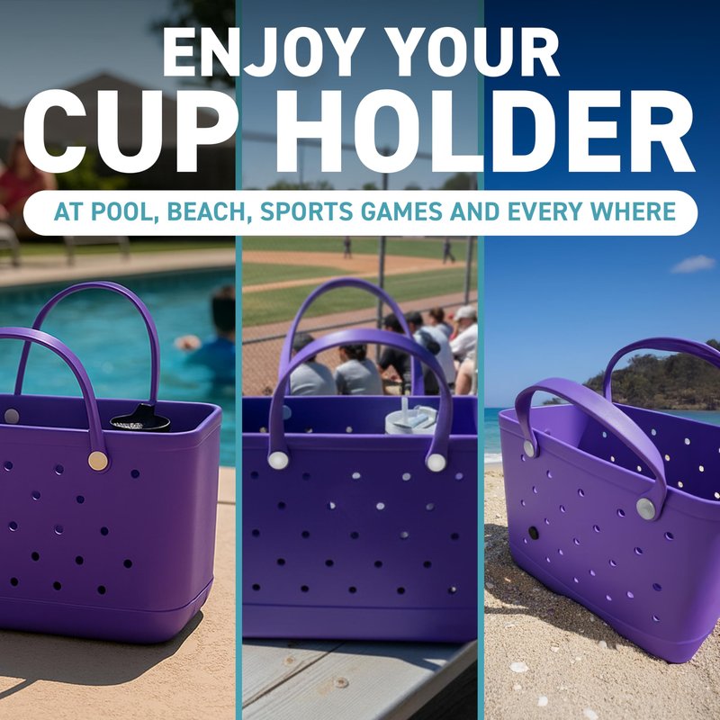 Tributary Brands Cup Holder for Bogg Bag and EVA Beach Bags - Compatible with Most EVA Beach Bags with Circular Hole- Bogg Bag Accessories