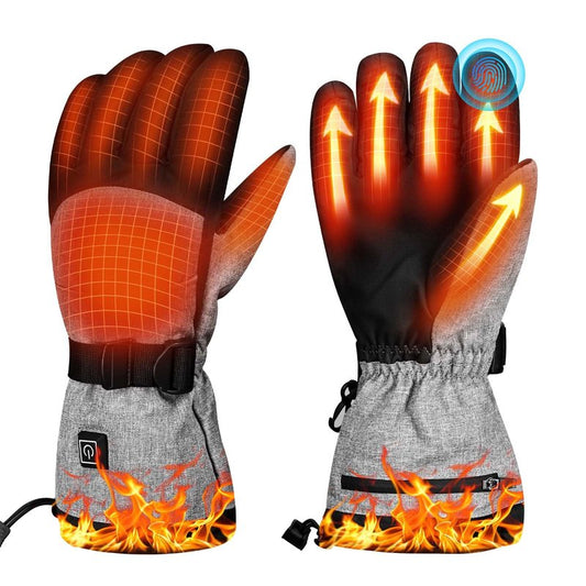 Darivefish Heated Gloves, 5V 4000mAh Rechargeable Heated Gloves for Men, 3 Heating Levels, Touchscreen, Non-Slip for Skiing, Hunting, Outdoor Work