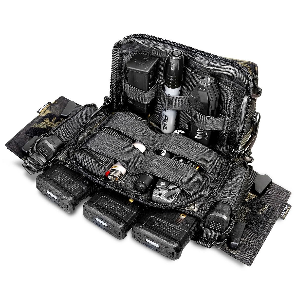 ACETAC S.O.P. Tactical Chest Rig with 5.56/7.62 Magazine Pouch Holder, Pistol Pouch, Wing Pouch, Molle Dangler Pouch