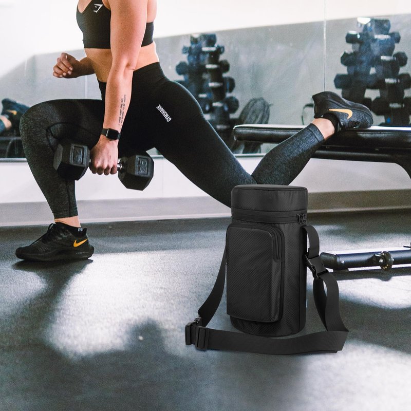 Xxerciz Water Bottle Carrier Bag for Under Armour 64oz Water Bottle Jug, Water Bottle Holder with Detachable Strap and Handle, Bottle Sleeve with Phone Pocket for Gym Walking