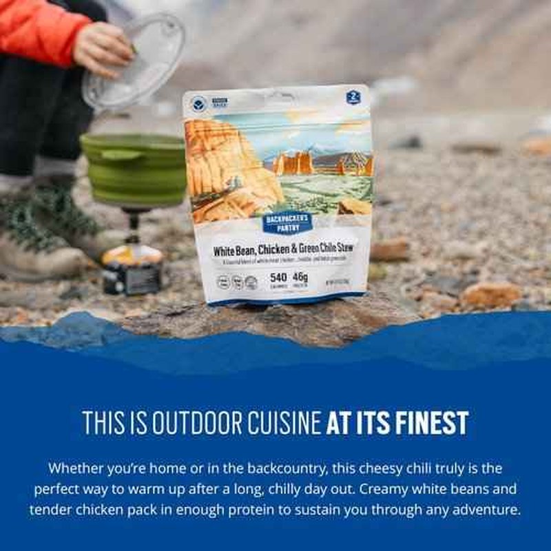 Backpacker's Pantry White Bean, Chicken, and Green Chile Stew | Freeze Dried Backpacking & Camping Food, 6 Count