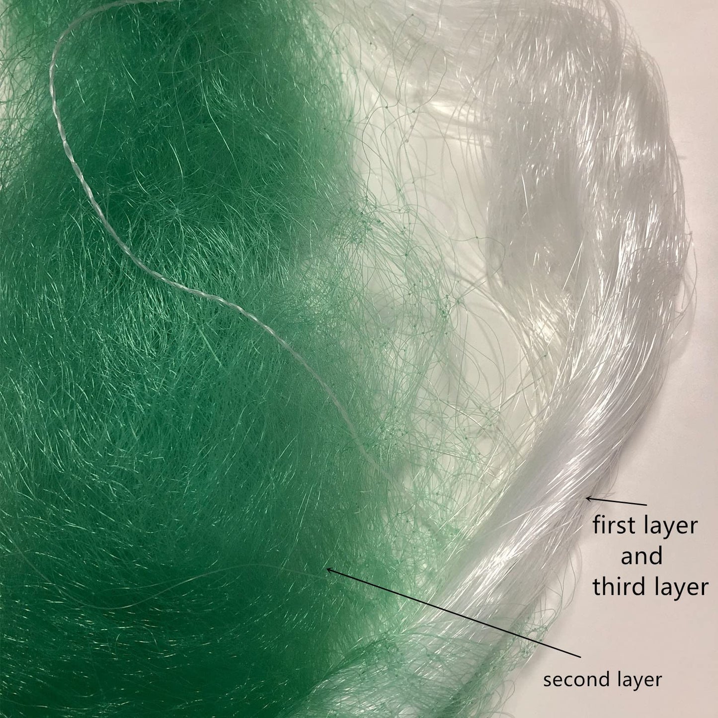 POUI COME DREAM Monofilament Nylon Gill Net for Fishing 3 Layers Anti-Entanglement Rope Sinker Sink Seine Nets Mesh Size 60mm(2-3/8 inch)