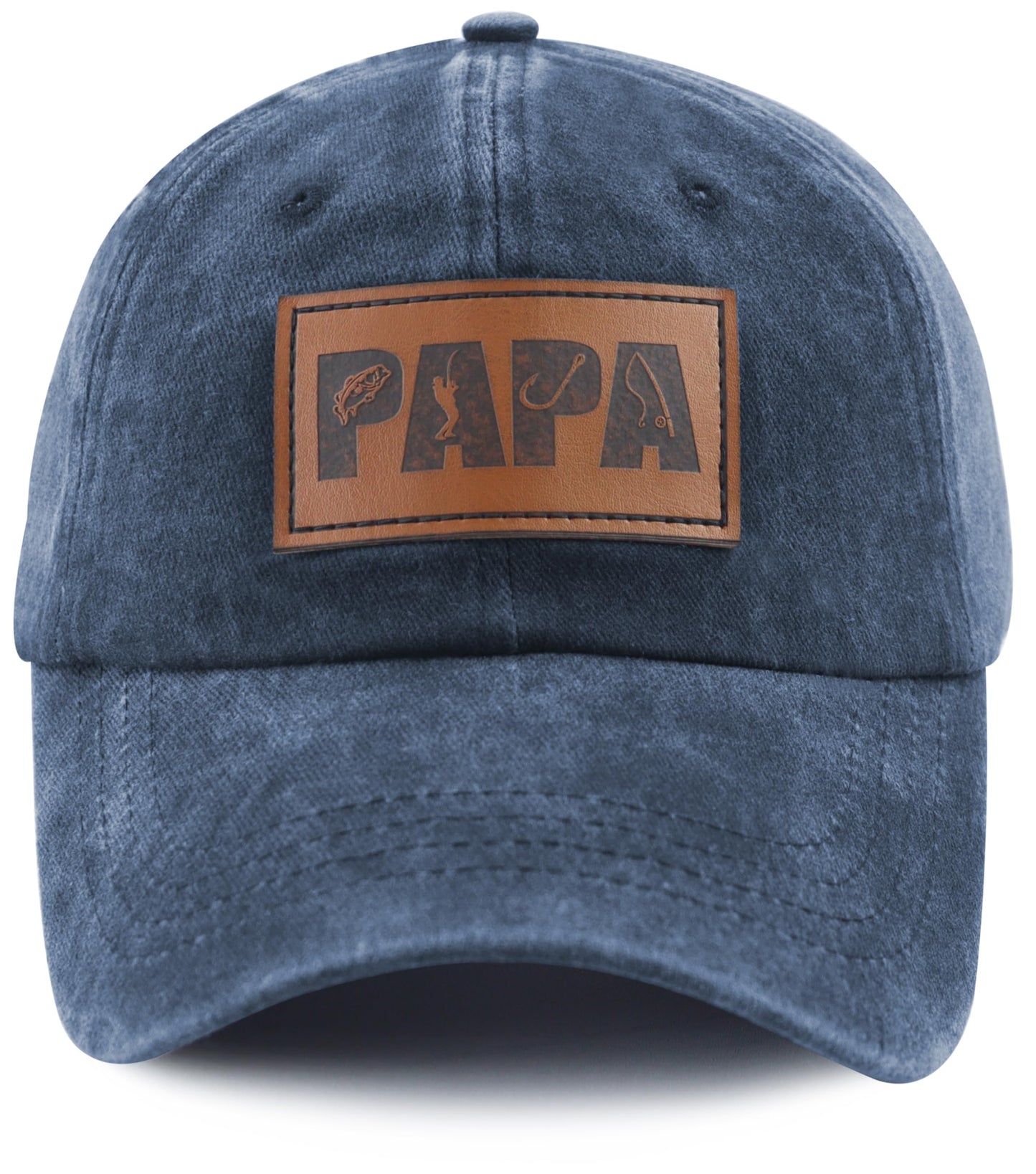 Fishing Gifts for Men, Funny Fish Papa Hat, Fishing Accessories Baseball Cap, Christmas Father's Day Retirement Birthday Gifts for Dad Grandpa Husband Navy