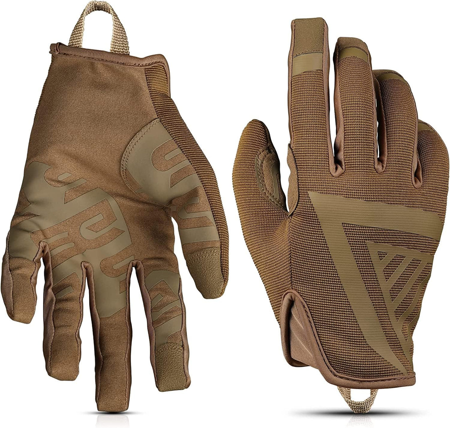Glove Station Suede Leather Protective Gloves for Men with Touchscreen - Motorcycle Riding Gloves for Airsoft, Paintball & Outdoor Work - Tan, XL