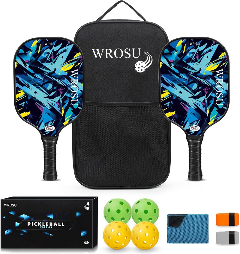 Carbon Fiber Pickleball Paddles Set - USAPA Approved Lightweight Rackets for All Ages | 2 or 4 Paddles, Balls & Bag