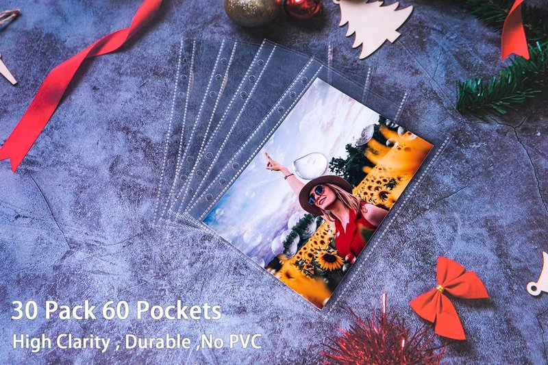 Ultra-Clear 5x7' Photocard Sleeves - 30 Pack, Double-Sided Top Loading for A5 Binders | Perfect for Photos & Postcards
