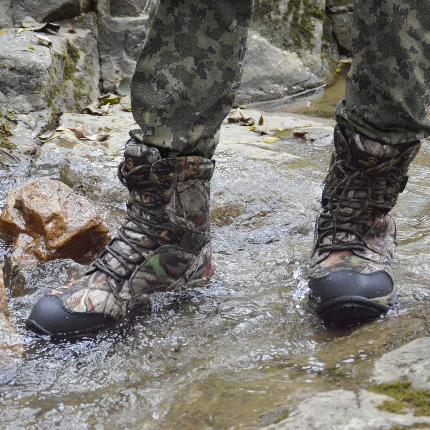 Men's Waterproof Hunting Boots - 8" Lightweight Insulated Camo Work Boots | 400g Thinsulate