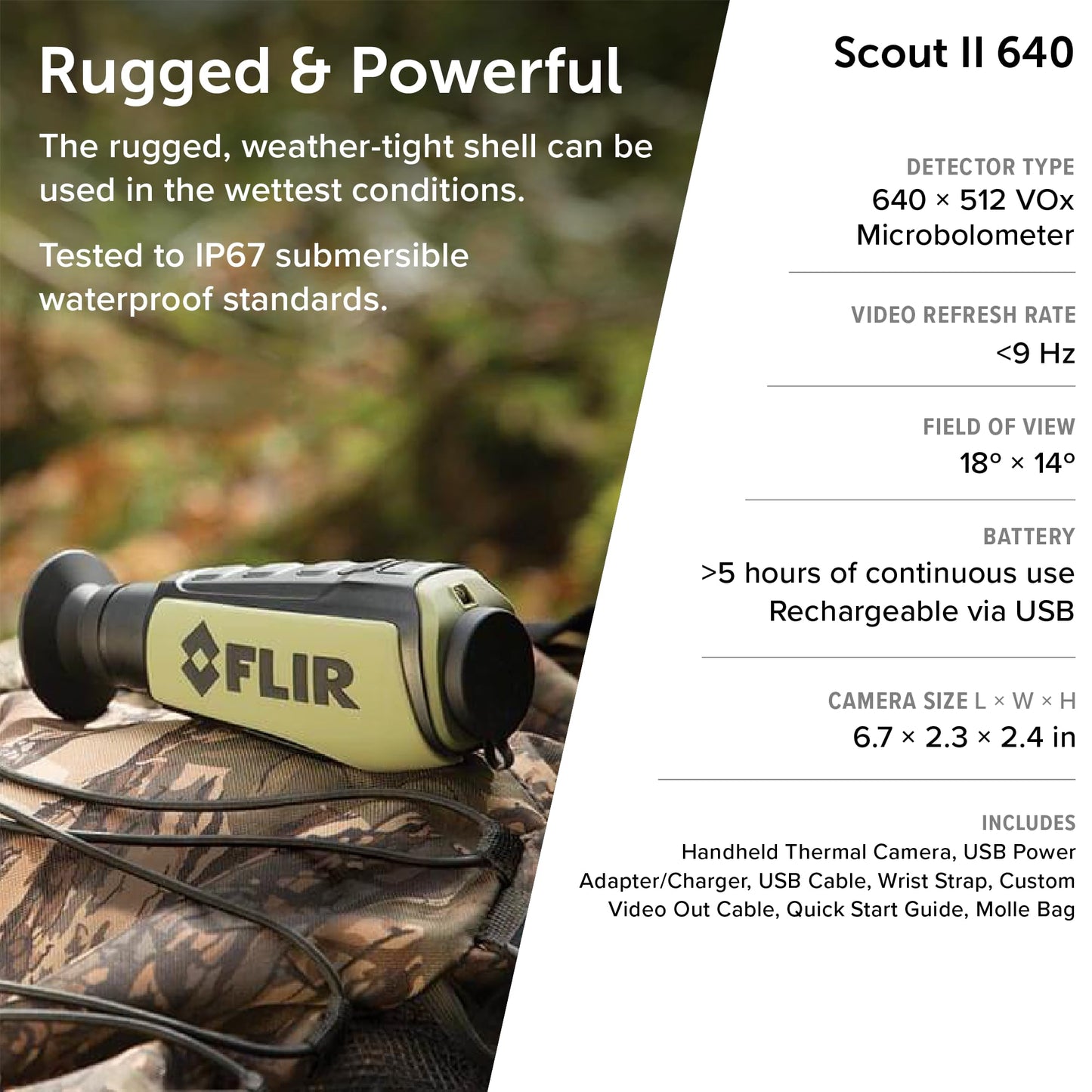 FLIR Scout II 640 - Long-Range Thermal Imaging Monocular for Wildlife Viewing, Hunting & Outdoor