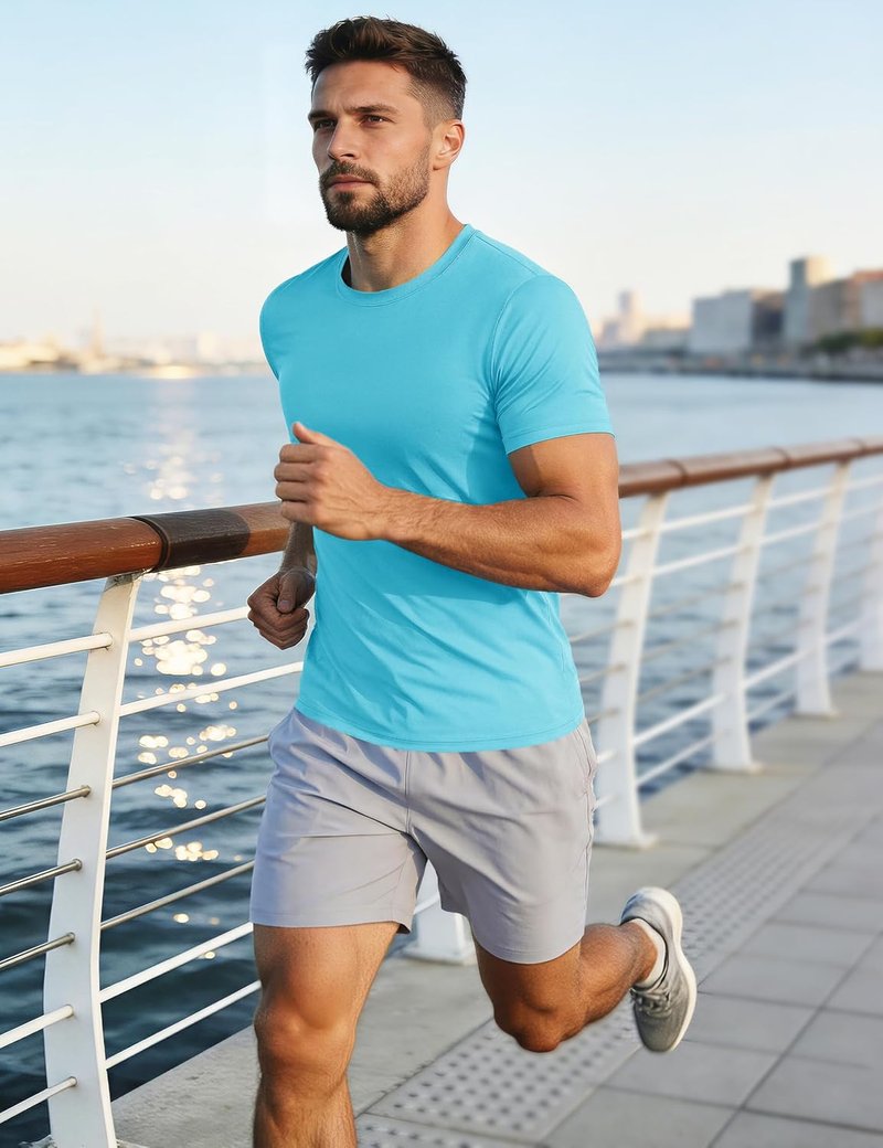 Men's UPF 50+ Quick Dry Athletic T-Shirt - Short Sleeve Workout & Swim Top | Performance Rash Guard
