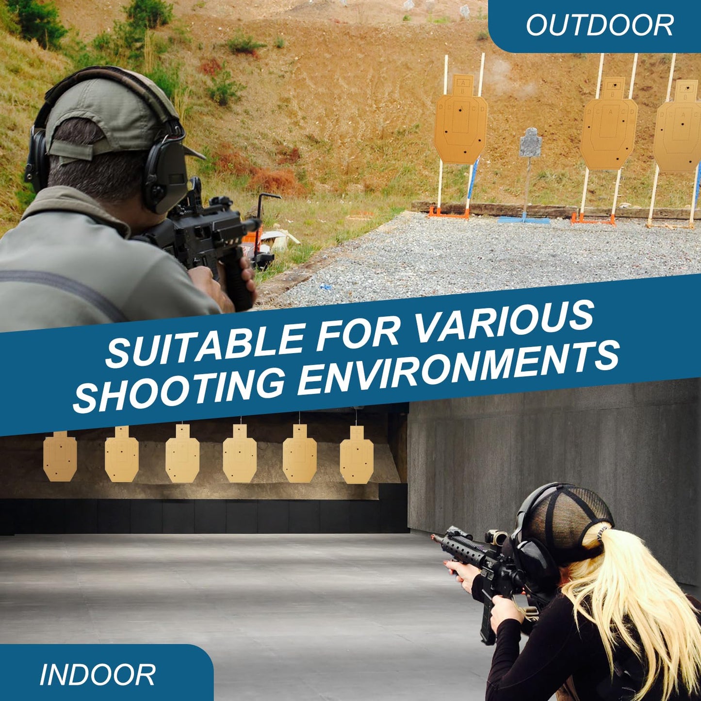 LXVOOEE 44 Pack Cardboard Targets for Shooting, 30 x 18 Inch Cardboard Silhouette Targets for Tactical Practice Self-Defense Training with Pasters