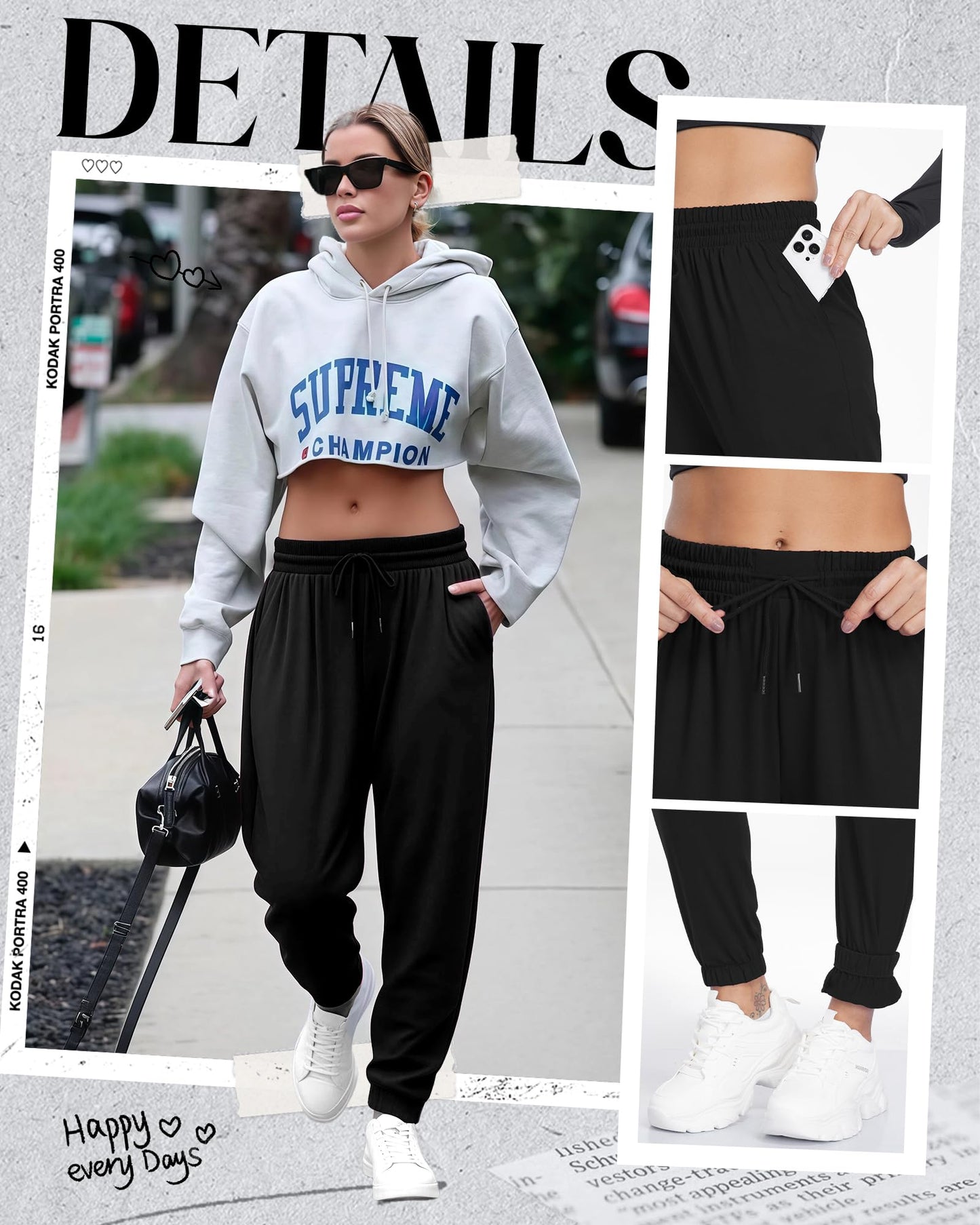 Mgput Women Joggers with Pockets, Ultra-Soft Comfortable Lightweight Drawstring Womens Sweatpants for Workout Gym and Jogging
