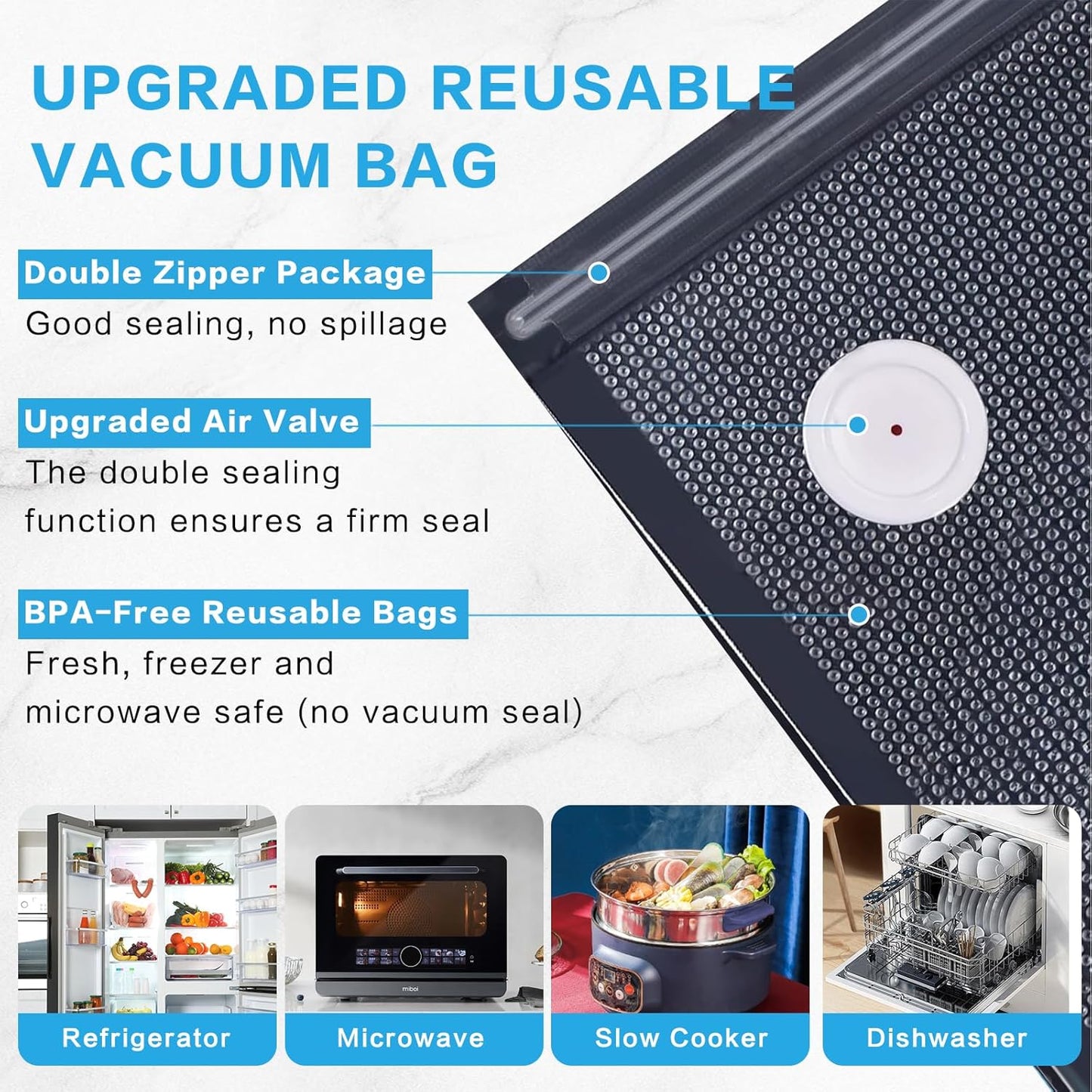 Handheld Vacuum Sealer for Food - Powerful Portable Meal Saver | Includes 20 Reusable Bags