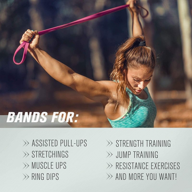 RitFit Pull Up Assist Band - Premium Resistance Band for Pull Up Assistance, Resistance Training, Body Stretching, Powerlifting, Mobility Training (#9 Pink)