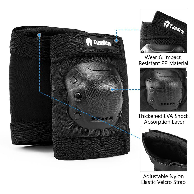 Tanden Skate Protective Gear Adult Knee and Elbow Pads for Roller Skating Pads Adult, Skateboard Knee Pads Elbow Pads Wrist Guards