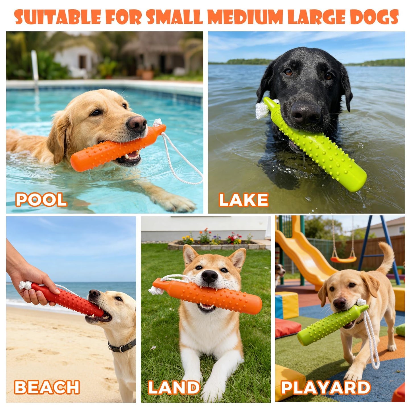 BINGPET Dog Float Bumper Toy,10.8 Inch Large Training Dummy Retrieving Bumpers Summer Pool Toy Tug Game for Large XL Dogs Retriever