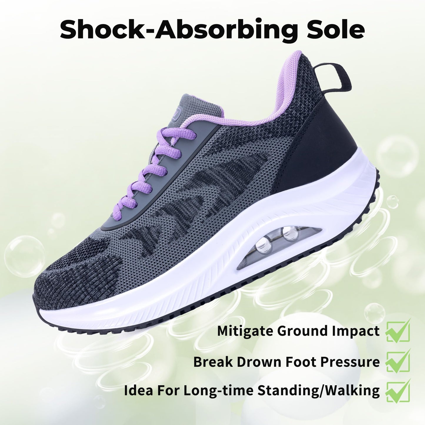 Wide Walking Shoes Women Arch Support Plantar Fasciitis Tennis Sneakers Orthotic Tennis Shoes for Workout Gym Purple Size 8.5