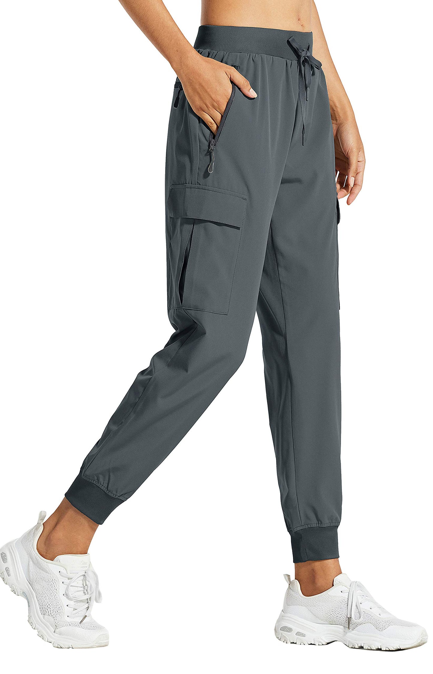 Libin Women's Hiking Cargo Pants Quick Dry Joggers Tall, Steel Gray XXXL