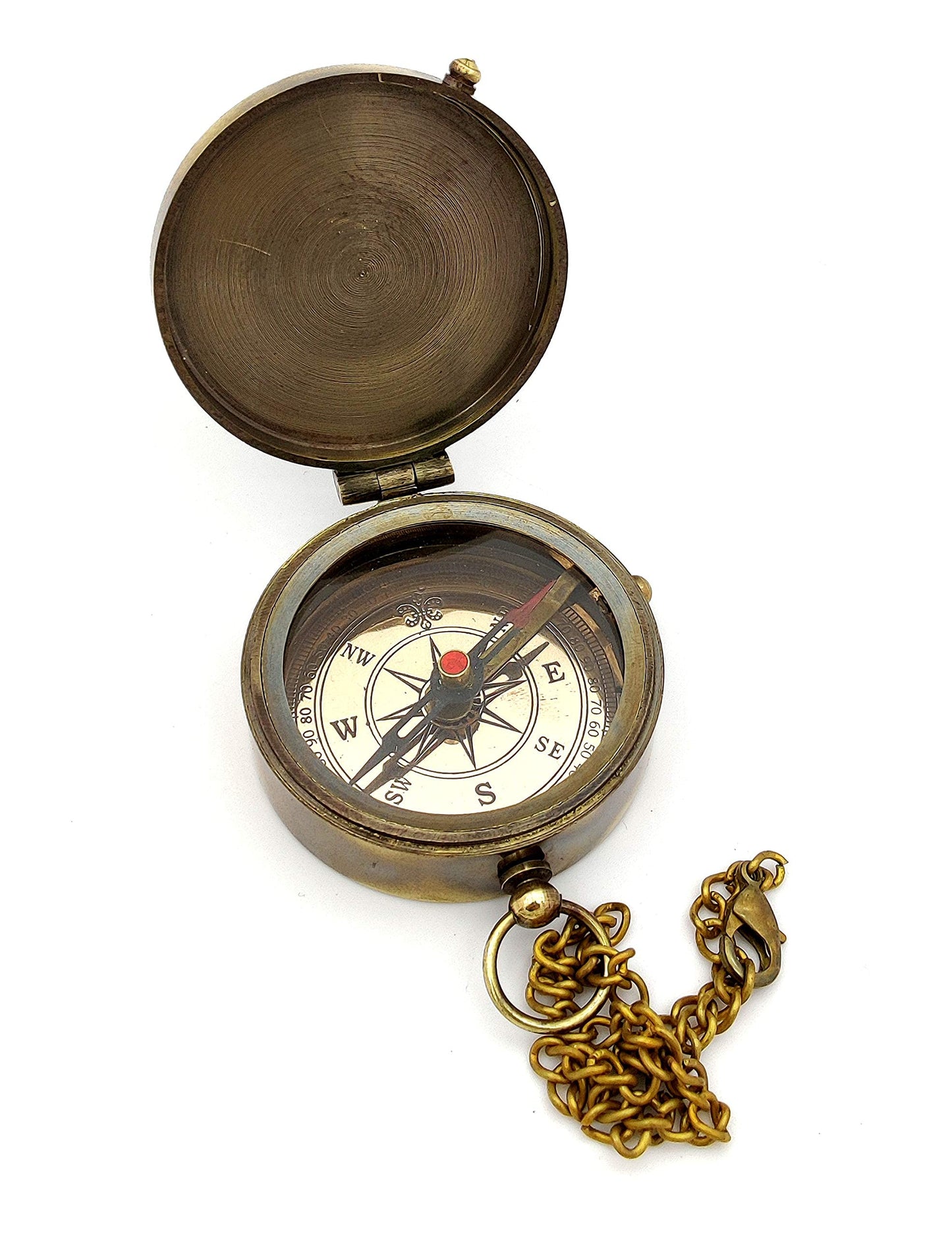 5MoonSun5's Engraved Brass Compass Gift to My Son with Leather Case - Nautical Gift from Dad or Mom, Functional Navigation Compass with Brass Chain