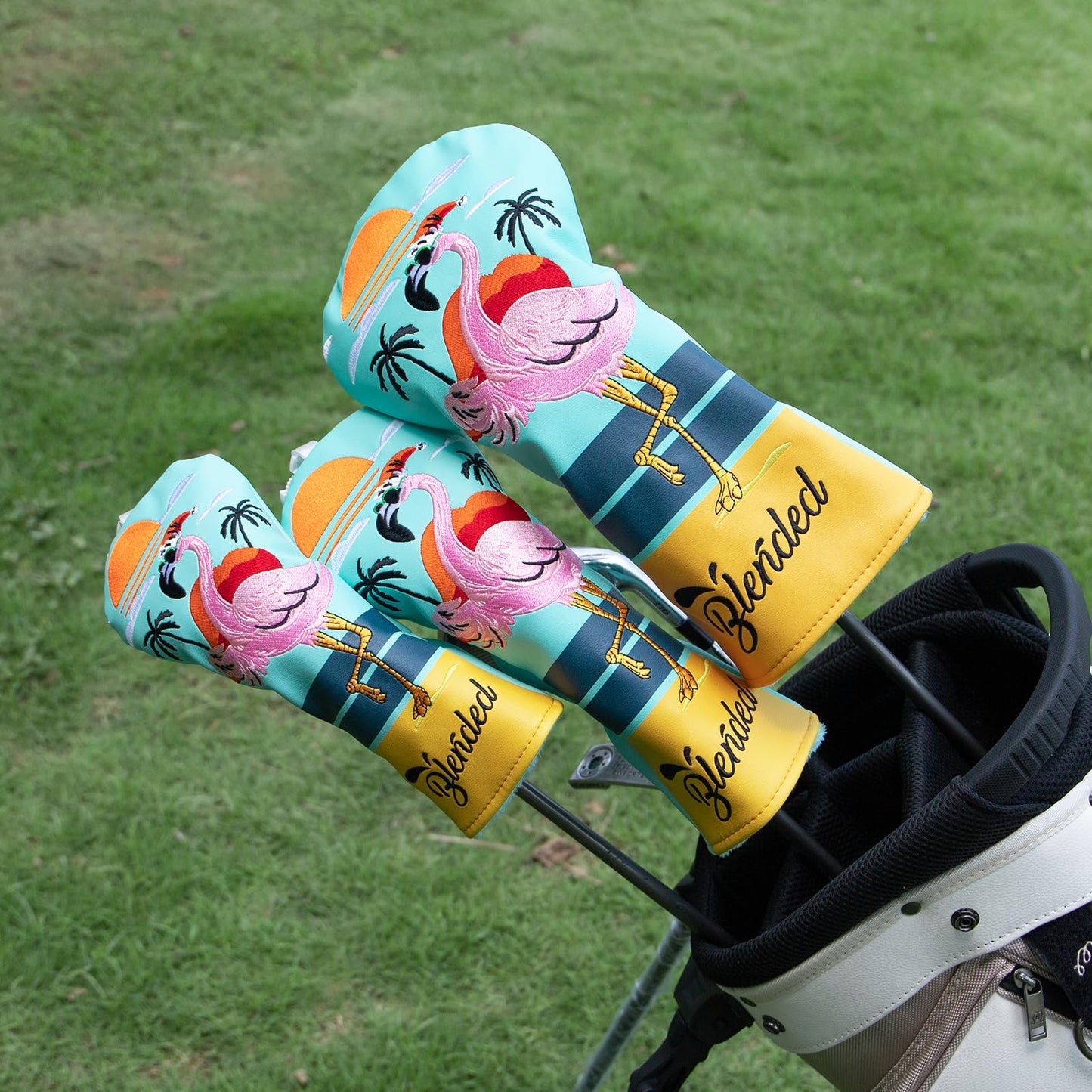BAIRBRE Golf Club Covers Flamingos Driver Cover Fariway Wood Headcover Hybrid Head Cover Leather Golf Headcover Fit All Brand(for Fariway Wood)