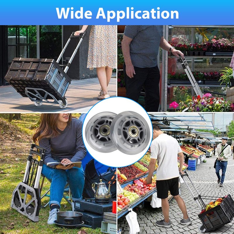 3 Inch Inline Skate Wheels with Bearings, Washers and Wrenches Complete Repair Set for for Indoor Outdoor (4)