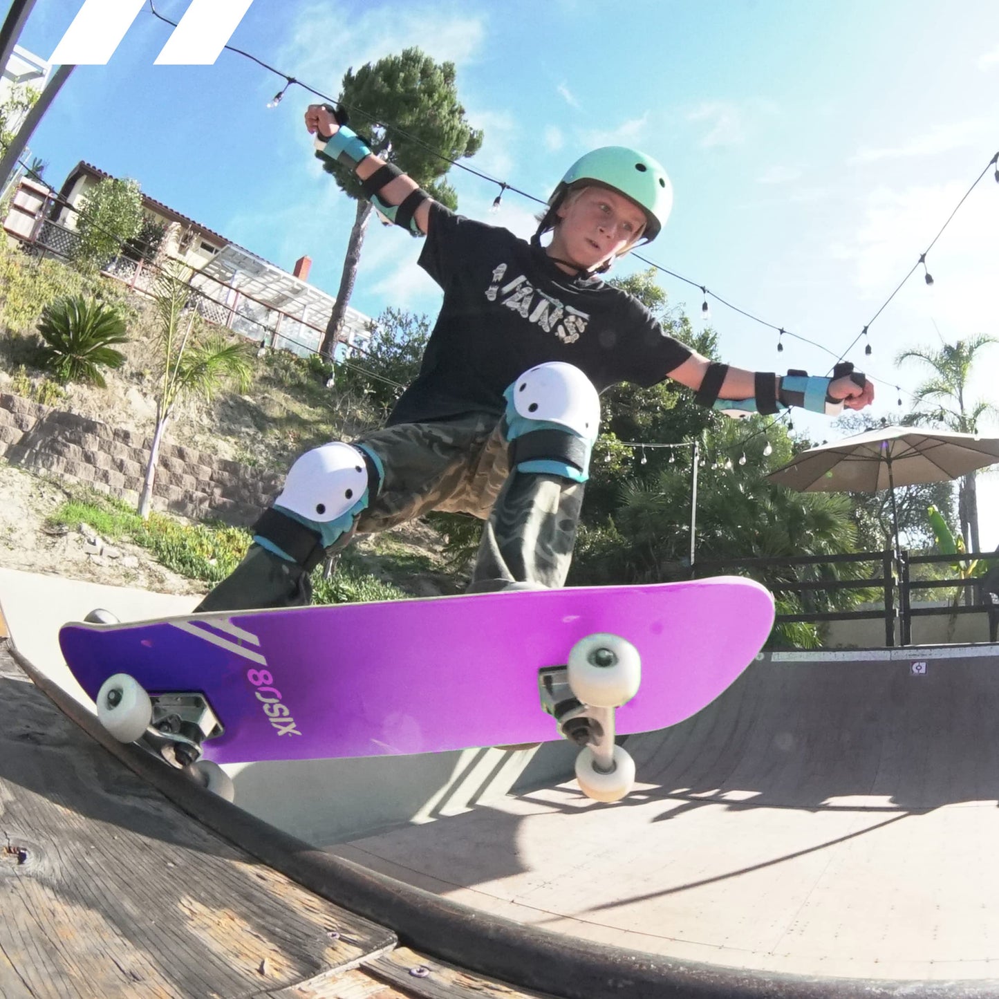 80Six Adult and Youth Skateboard with 54mm Urethane Wheels and Carbon Steel Bearings (Pink-Purple Fade, 31" x 8")